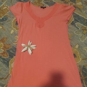 Banana Republic Women’s Short Sleeve Scoop Neck Top in Coral.